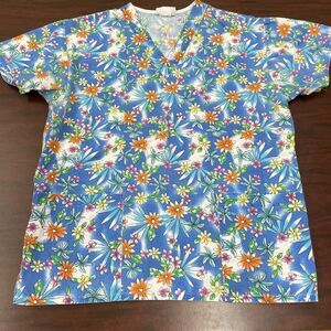 Peaches Uniforms Floral Scrub Top